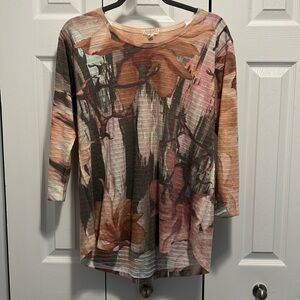 Atelier5 top hand painted and printed fabric- 1 of a kind women’s top L $15